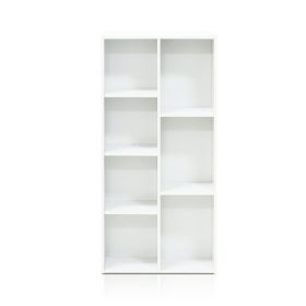 Reversible 7-Cube Open Shelf Bookcase in White