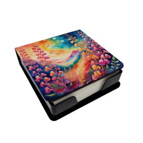 Colorful Snapdragon PU Leather Note Paper Holder with Artist-Designed Cover, Desk Accessory, Office Gift