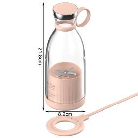 Portable Electric Juicer Blender Wireless Charging Fruit Mixers Food Milkshake Fruit Vegetable Multifunction Juice Maker Machine (Color: PINK, Ships From: China)