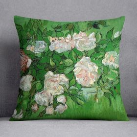 Still Life Pink Roses by Van Gogh Cushion (Insert: Without Insert, size: 16" X 16")